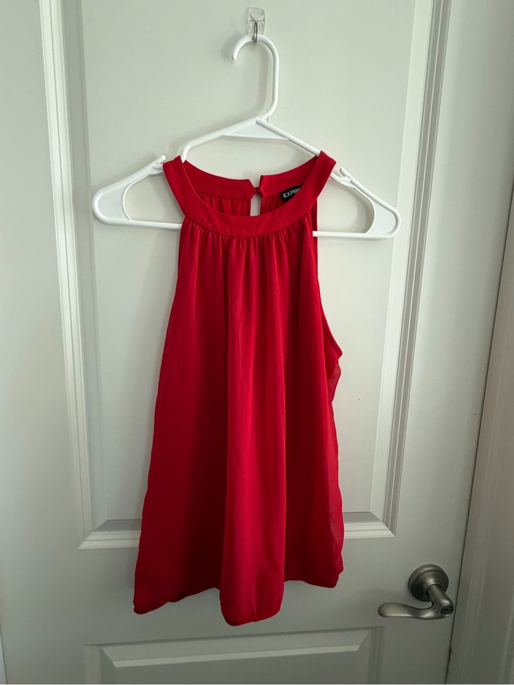 Express Bright Red Halter-Style Sleeveless Top